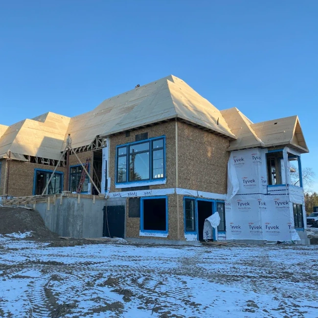 Feature photo of one of Rudius Woodwork's custom home framing projects.